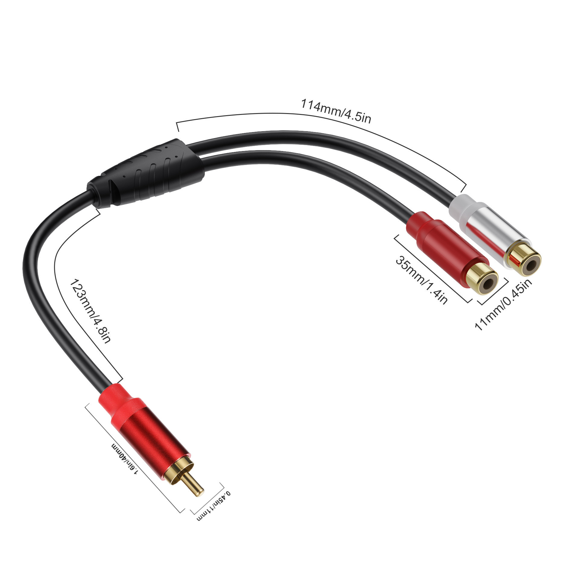 0.3m RCA Audio Cable RCA 1 Fem - огляд і ціна Audio Splitter Y