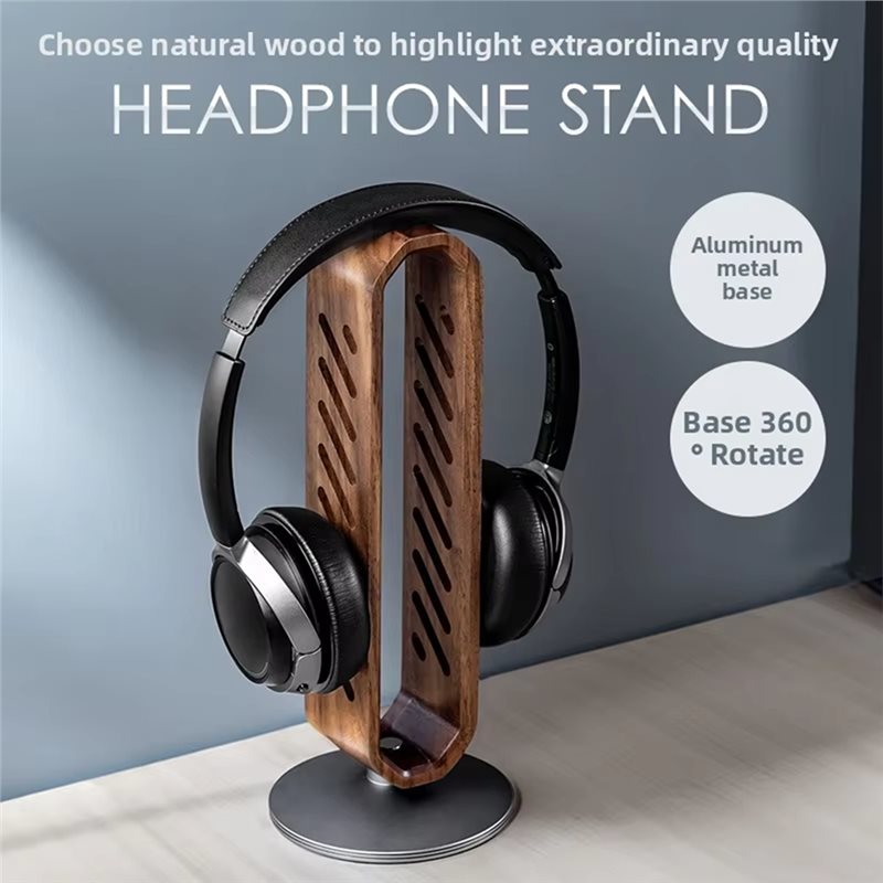 FFYY-Rotating Walnut Wooden He - огляд і ціна Headphone Stand Desk