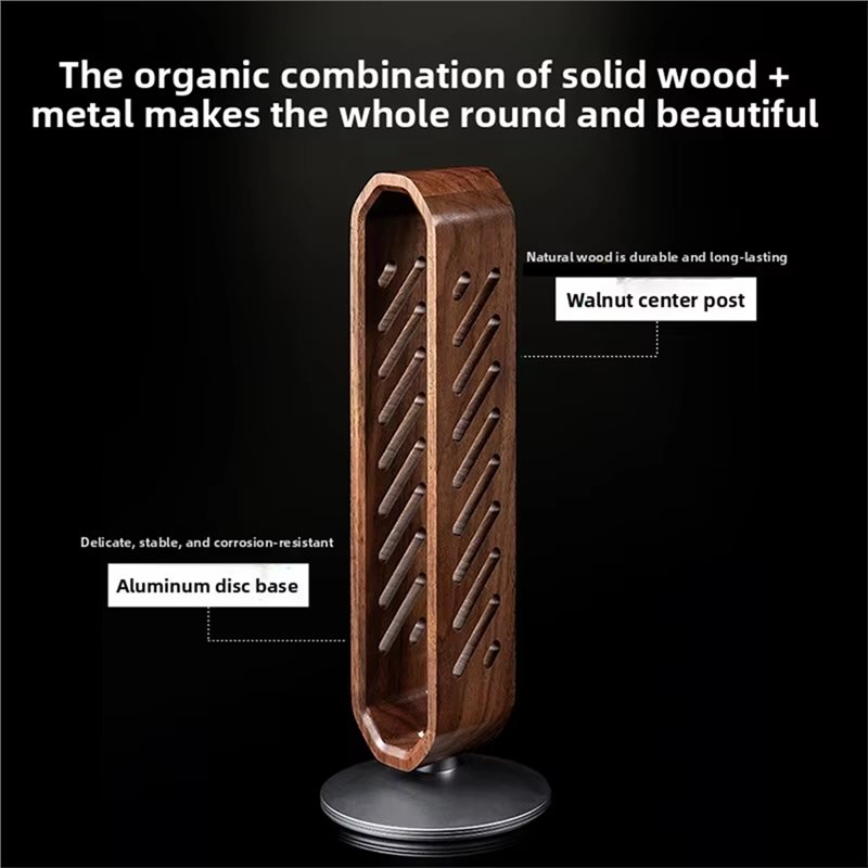 FFYY-Rotating Walnut Wooden He - огляд і ціна Headphone Stand Desk
